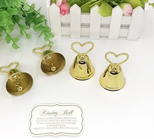 Wholesale 10 PCS Golden Kissing Bells Table Card Holders Place Name Photo Holders Party Favors Wedding Decorations Supplier