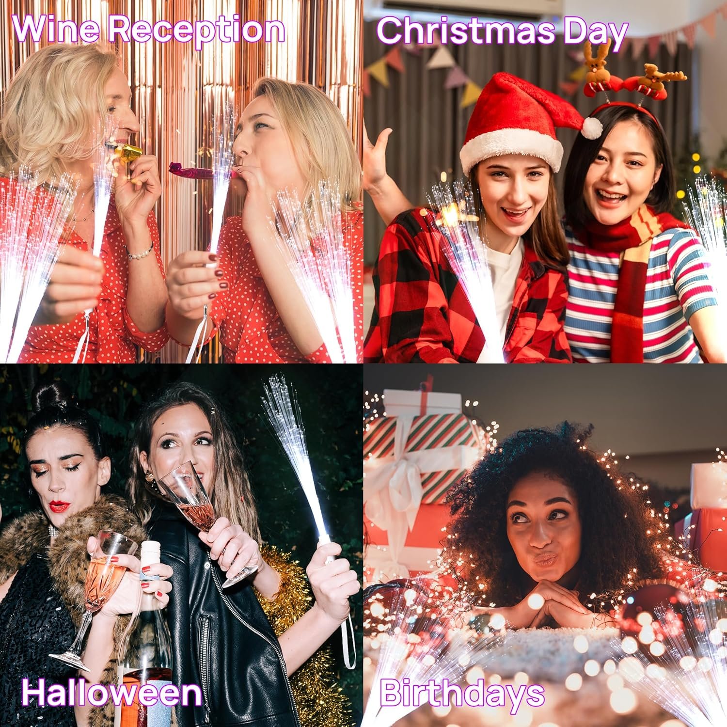 Wholesale 64 Pcs White Fiber Optic LED Glow Wands Flashing Light Up Sticks 3 Modes Wedding Party Baby Shower Birthday Supplies Supplier