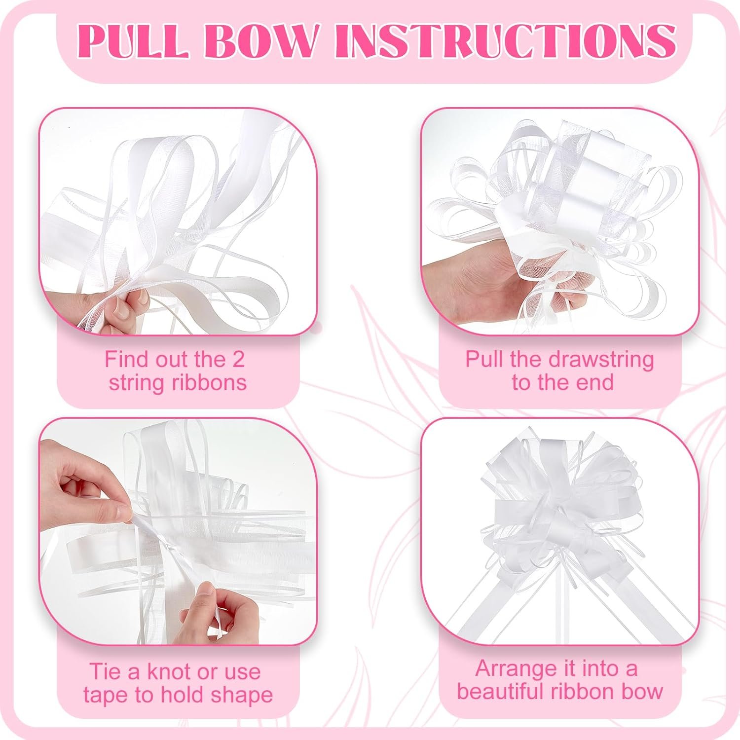 Wholesale 24 Pcs Big Pull Wedding Pew Bows with Yarn Church Chair Aisle Decor Gift Wrapping Bridal Shower Reception Supplier Wholesale 24 Pcs Big Pull Wedding Pew Bows with Yarn Church Chair Aisle Decor Gift Wrapping Bridal Shower Reception Supplier