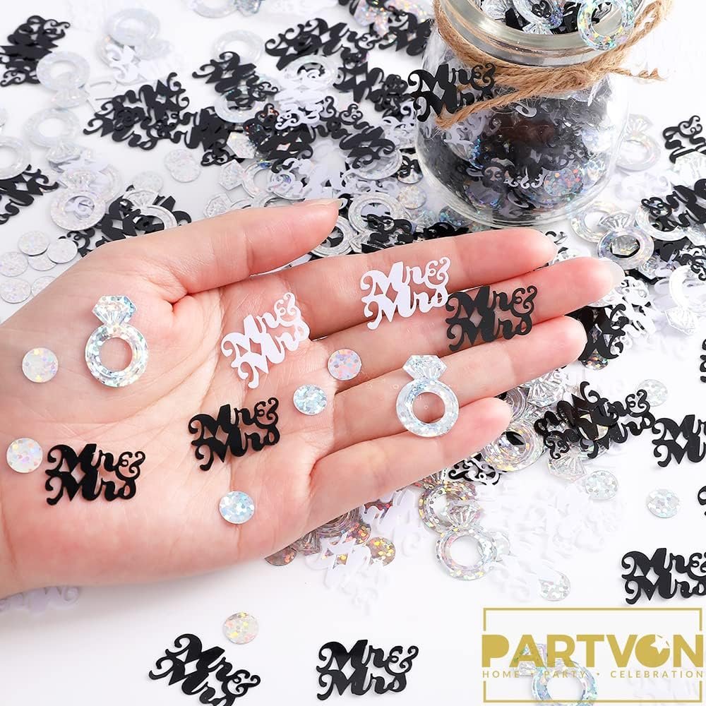 Wholesale 1.5 OZ Mr and Mrs Diamond Ring Confetti Wedding Engagement Shower Party Table Cake Decor Supplier