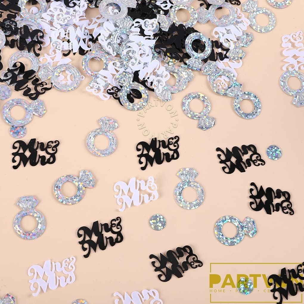 Wholesale 1.5 OZ Mr and Mrs Diamond Ring Confetti Wedding Engagement Shower Party Table Cake Decor Supplier
