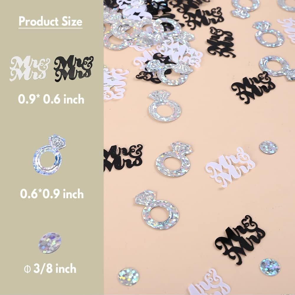 Wholesale 1.5 OZ Mr and Mrs Diamond Ring Confetti Wedding Engagement Shower Party Table Cake Decor Supplier