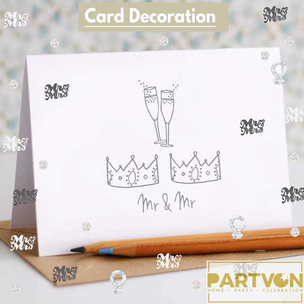 Wholesale 1.5 OZ Mr and Mrs Diamond Ring Confetti Wedding Engagement Shower Party Table Cake Decor Supplier