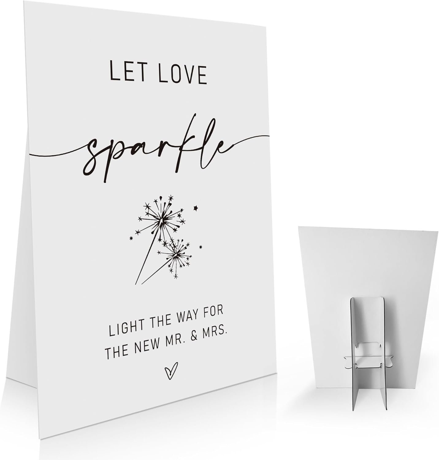 Sparkler Send Off Sign 8 x 11 Inch, Let Love Sparkle, Modern Minimalist Wedding Signs, Wedding Sparklers Sign, Light the Way for the New Mr. & Mrs. -WDS28