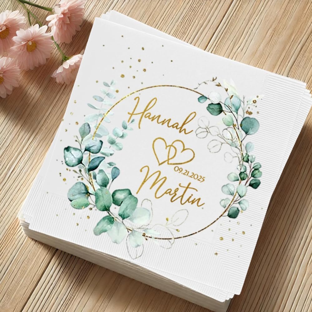 Wholesale Custom Personalized Monogram Wedding Cocktail Cake Dinner Napkins for Parties Anniversaries Supplier