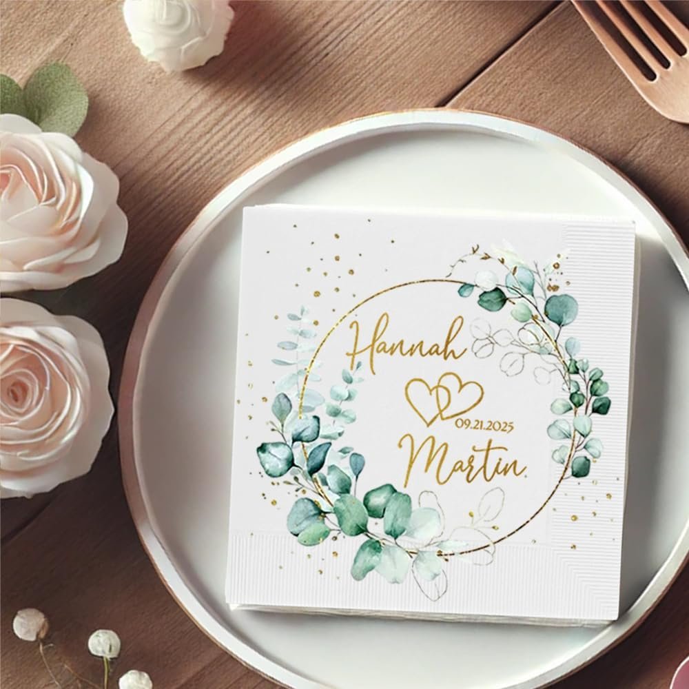 Wholesale Custom Personalized Monogram Wedding Cocktail Cake Dinner Napkins for Parties Anniversaries Supplier