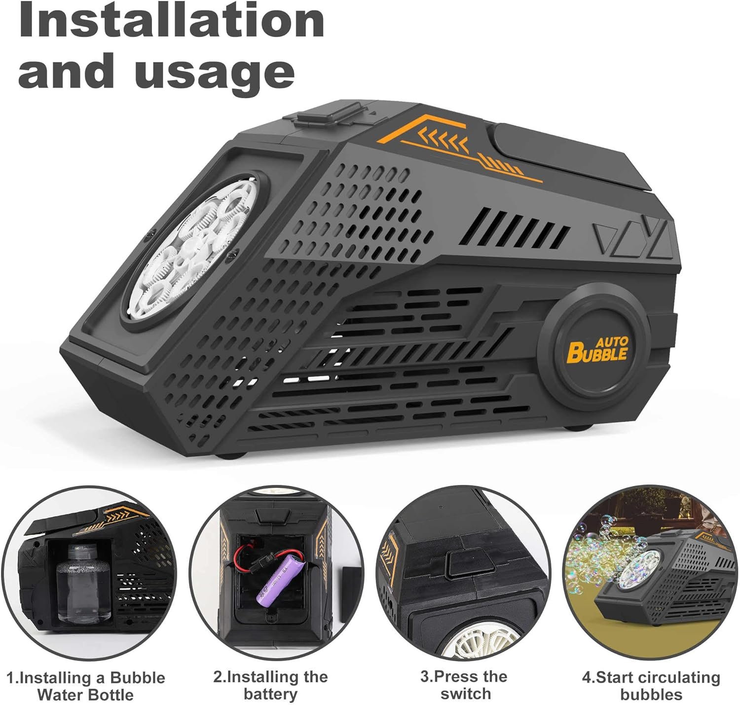 Wholesale 2-Pack Automatic Bubble Machine with 4 Rechargeable Batteries 20000+ Big Bubbles Per Minute for Kids Summer Outdoor Birthday Wedding Parties (Black+Black) Supplier Wholesale 2-Pack Automatic Bubble Machine with 4 Rechargeable Batteries 20000+ Big Bubbles Per Minute for Kids Summer Outdoor Birthday Wedding Parties (Black+Black) Supplier