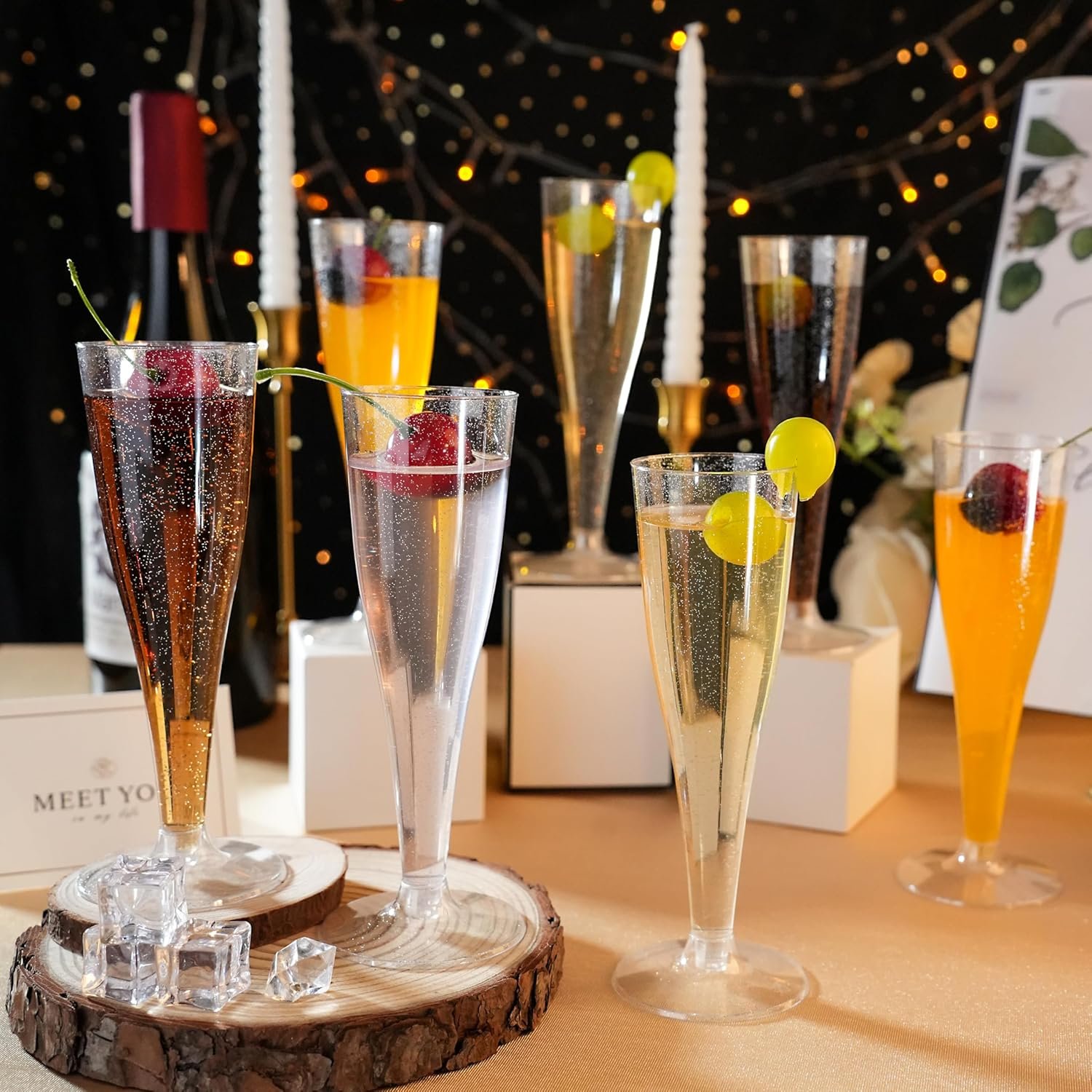 Wholesale 100 Pack 4.5 oz Silver Glitter Plastic Disposable Champagne Flutes Stemware for Party Mimosa Bar Wedding Anniversary Graduation Supplier Wholesale 100 Pack 4.5 oz Silver Glitter Plastic Disposable Champagne Flutes Stemware for Party Mimosa Bar Wedding Anniversary Graduation Supplier