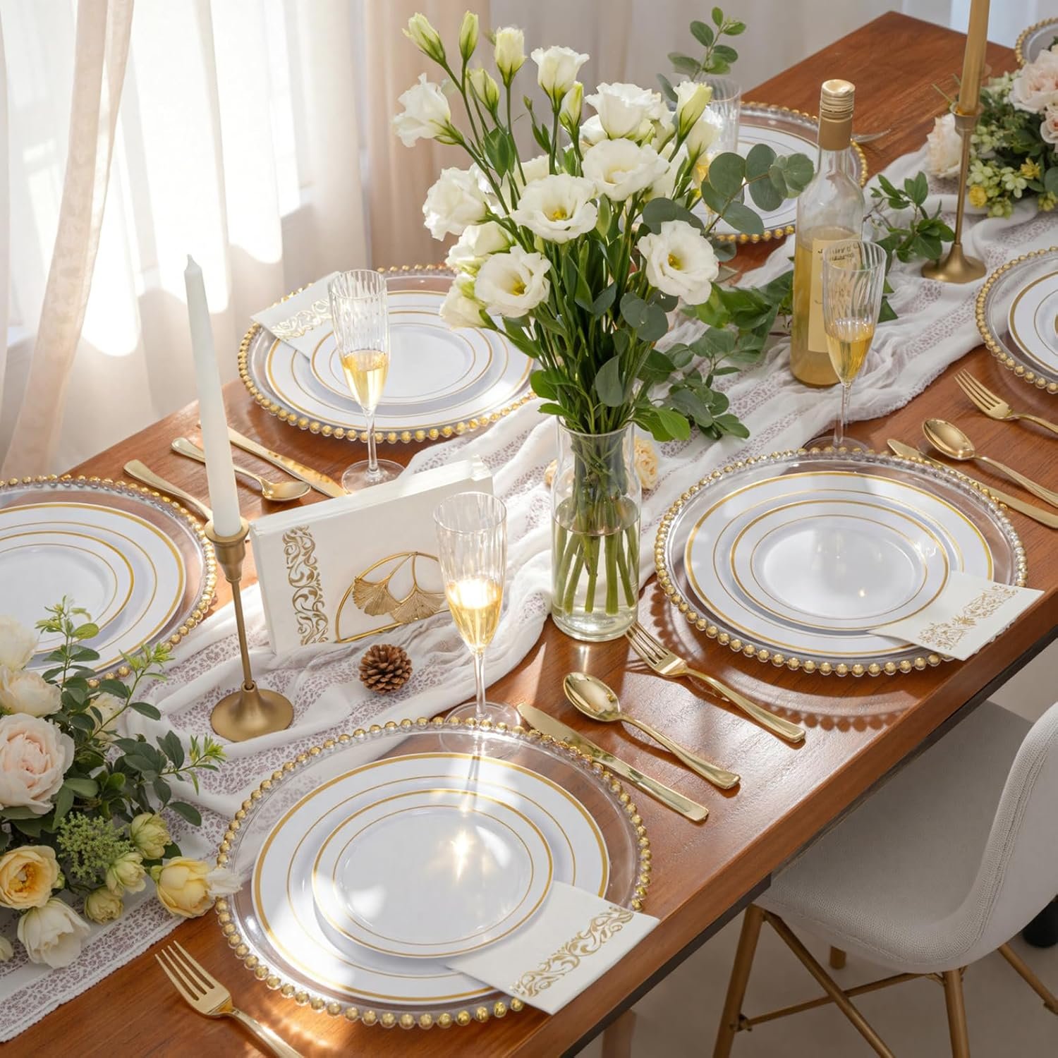 Wholesale 300 Pieces Heavy Duty Gold Plastic Disposable Silverware Cutlery Set 100 Forks 100 Spoons 100 Knives for Parties Valentine's Day Supplier