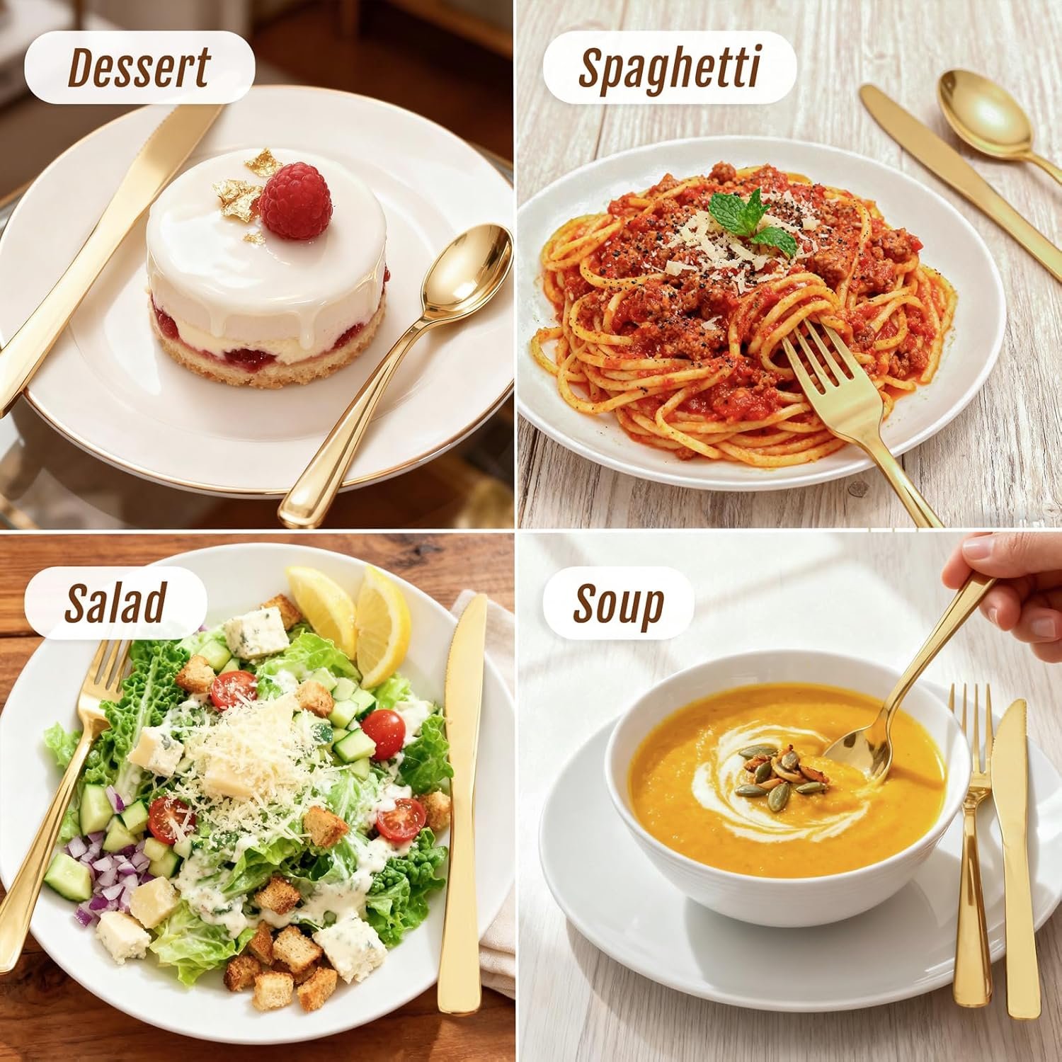 Wholesale 300 Pieces Heavy Duty Gold Plastic Disposable Silverware Cutlery Set 100 Forks 100 Spoons 100 Knives for Parties Valentine's Day Supplier