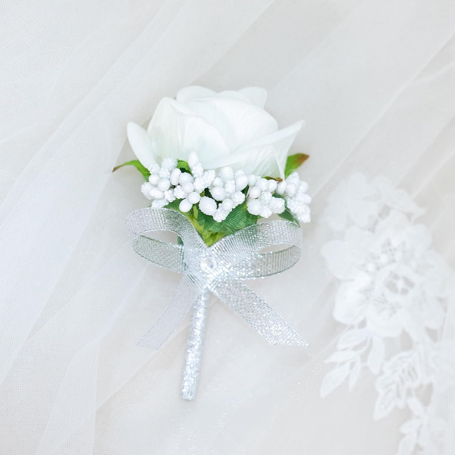 Wholesale 2Pcs White Rose Corsage and Boutonniere Set Wristlet Band for Prom Wedding Party Artificial Suit Flower Accessories Supplier Wholesale 2Pcs White Rose Corsage and Boutonniere Set Wristlet Band for Prom Wedding Party Artificial Suit Flower Accessories Supplier