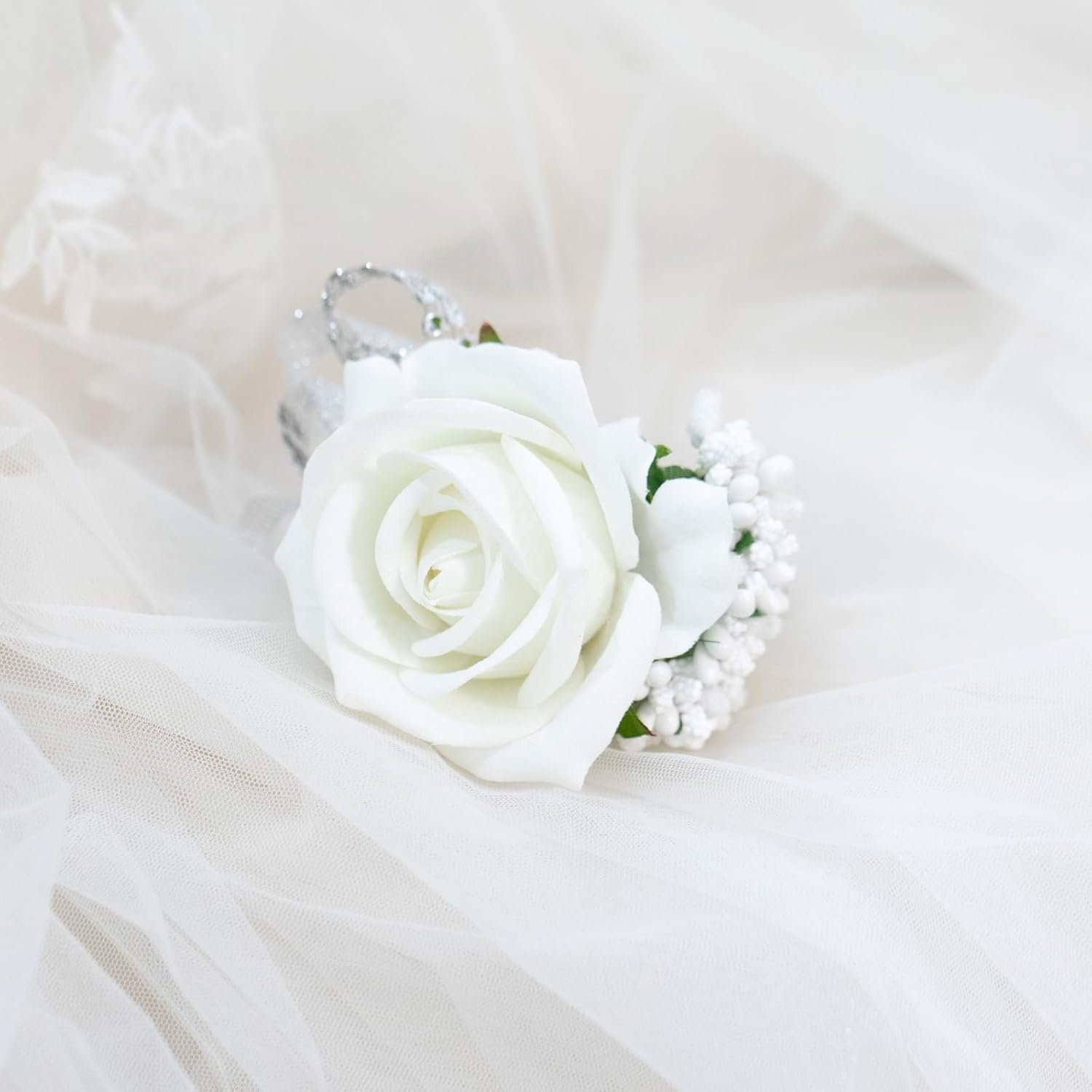 Wholesale 2Pcs White Rose Corsage and Boutonniere Set Wristlet Band for Prom Wedding Party Artificial Suit Flower Accessories Supplier Wholesale 2Pcs White Rose Corsage and Boutonniere Set Wristlet Band for Prom Wedding Party Artificial Suit Flower Accessories Supplier