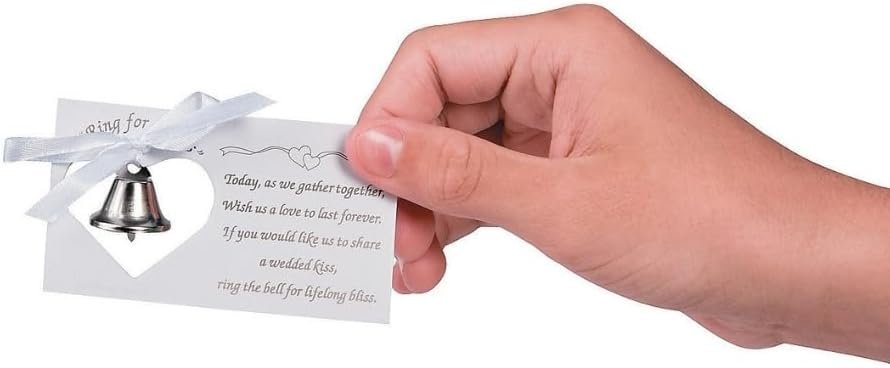 Wholesale Bulk Set of 50 Wedding Kissing Bells with Poem Cards Unique Reception Party Supplies Supplier