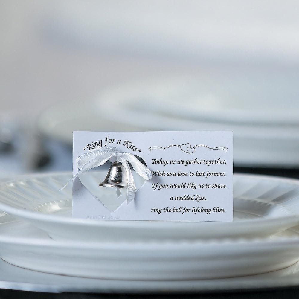 Wholesale Bulk Set of 50 Wedding Kissing Bells with Poem Cards Unique Reception Party Supplies Supplier