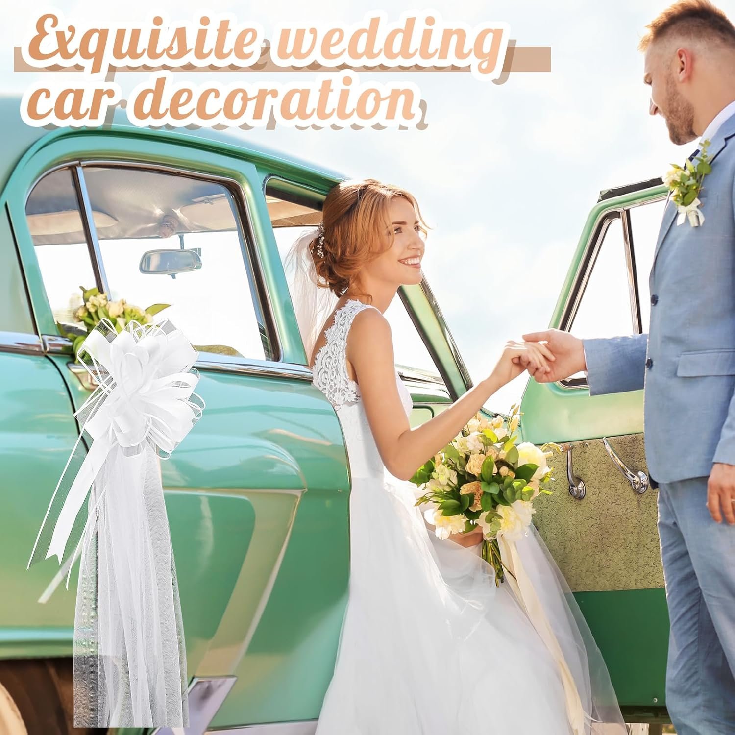 Wholesale 12 Set Large Wedding Pew Bows with Long Tulle Tails Church Chair Aisle Wedding Car Bridal Shower Reception Birthday Anniversary Decorations White Supplier Wholesale 12 Set Large Wedding Pew Bows with Long Tulle Tails Church Chair Aisle Wedding Car Bridal Shower Reception Birthday Anniversary Decorations White Supplier