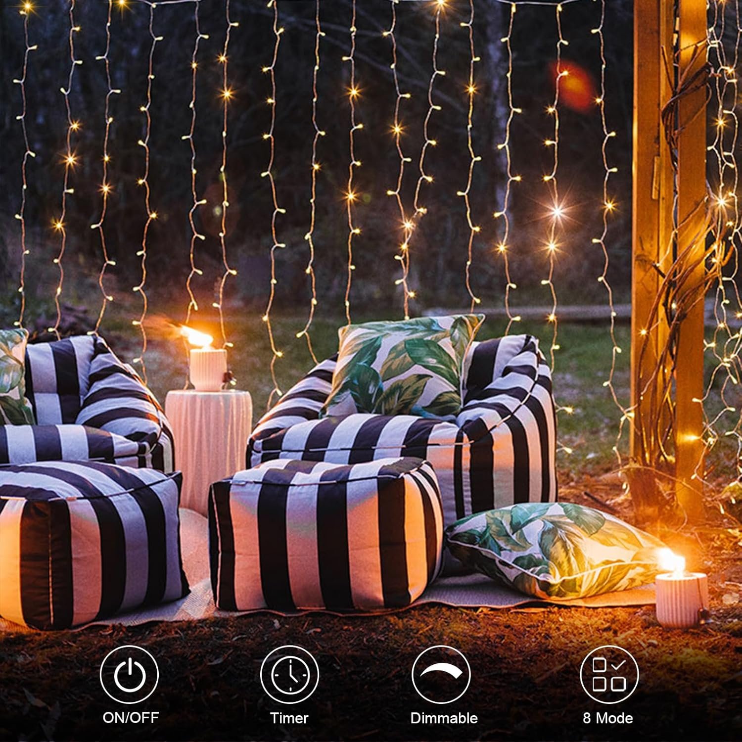 Wholesale 300 LED Battery Operated Fairy Curtain Lights 9.8ft×9.8ft with Remote Timer for Bedroom Patio Wedding Backdrop Party Décor Warm White Supplier
