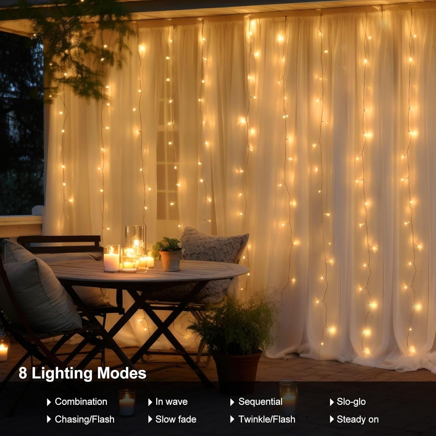 Wholesale 300 LED Battery Operated Fairy Curtain Lights 9.8ft×9.8ft with Remote Timer for Bedroom Patio Wedding Backdrop Party Décor Warm White Supplier