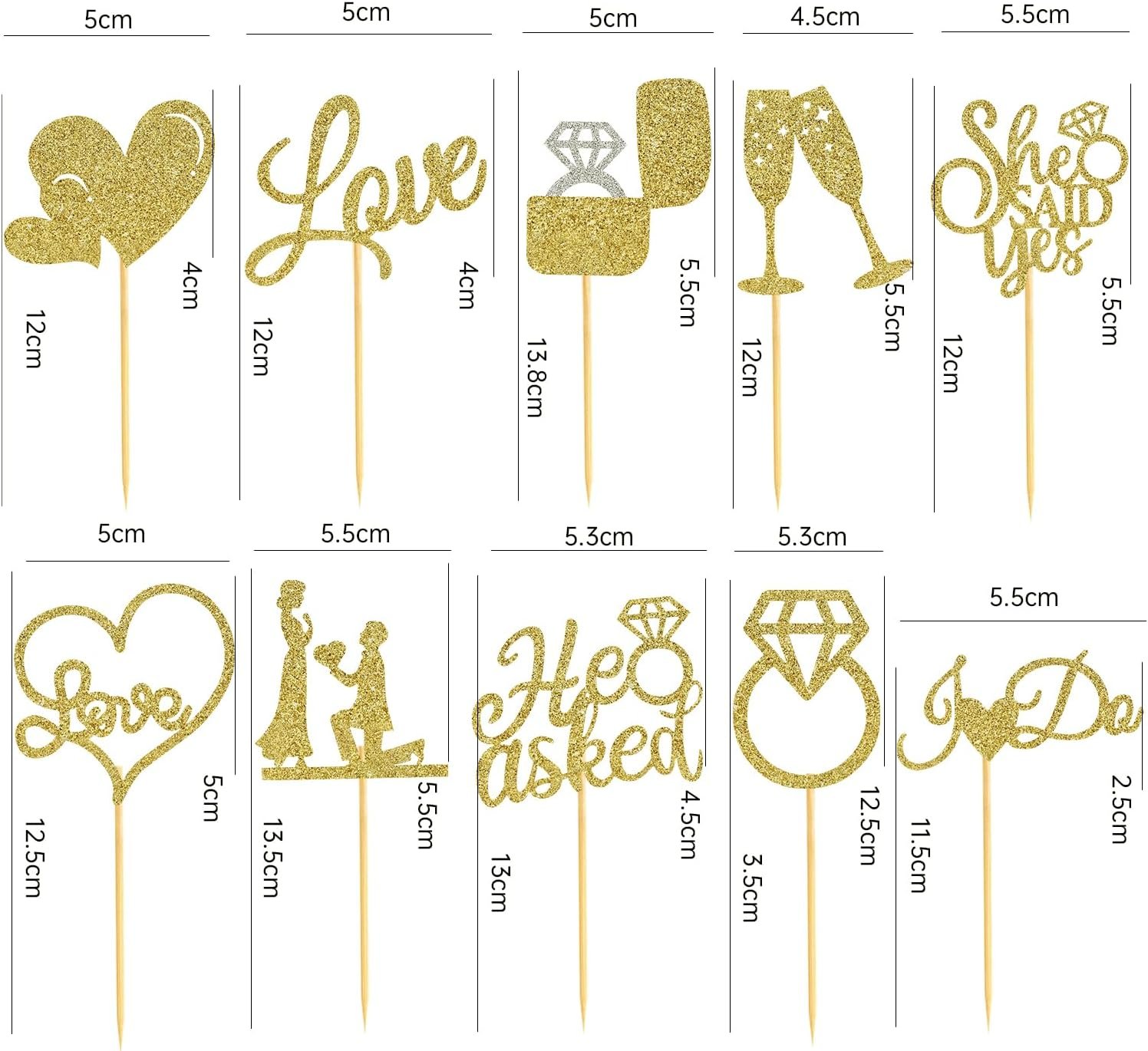 Wholesale 60 Pcs He Asked She Said Yes Engagement Cupcake Toppers Glitter Diamond Ring Heart Love I Do Picks for Wedding Party Cake Decorations Gold Supplier Wholesale 60 Pcs He Asked She Said Yes Engagement Cupcake Toppers Glitter Diamond Ring Heart Love I Do Picks for Wedding Party Cake Decorations Gold Supplier