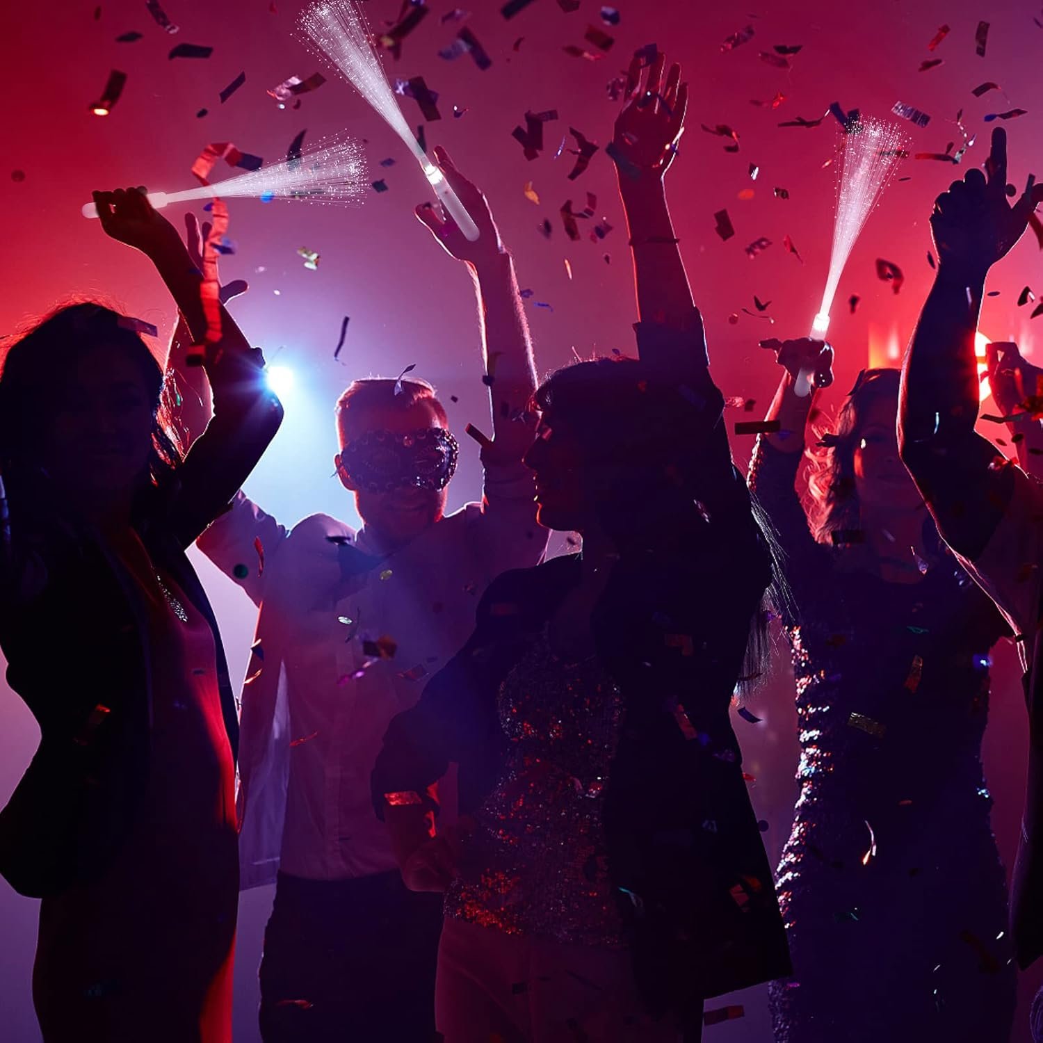 Wholesale 130 PCS Fiber Optic Wands White Glow Stick LED Sparklers Fireworks Light Rod Party Favor Flashing Sticks 3 Light Modes Dance Floor Props Interior Decor Supplier