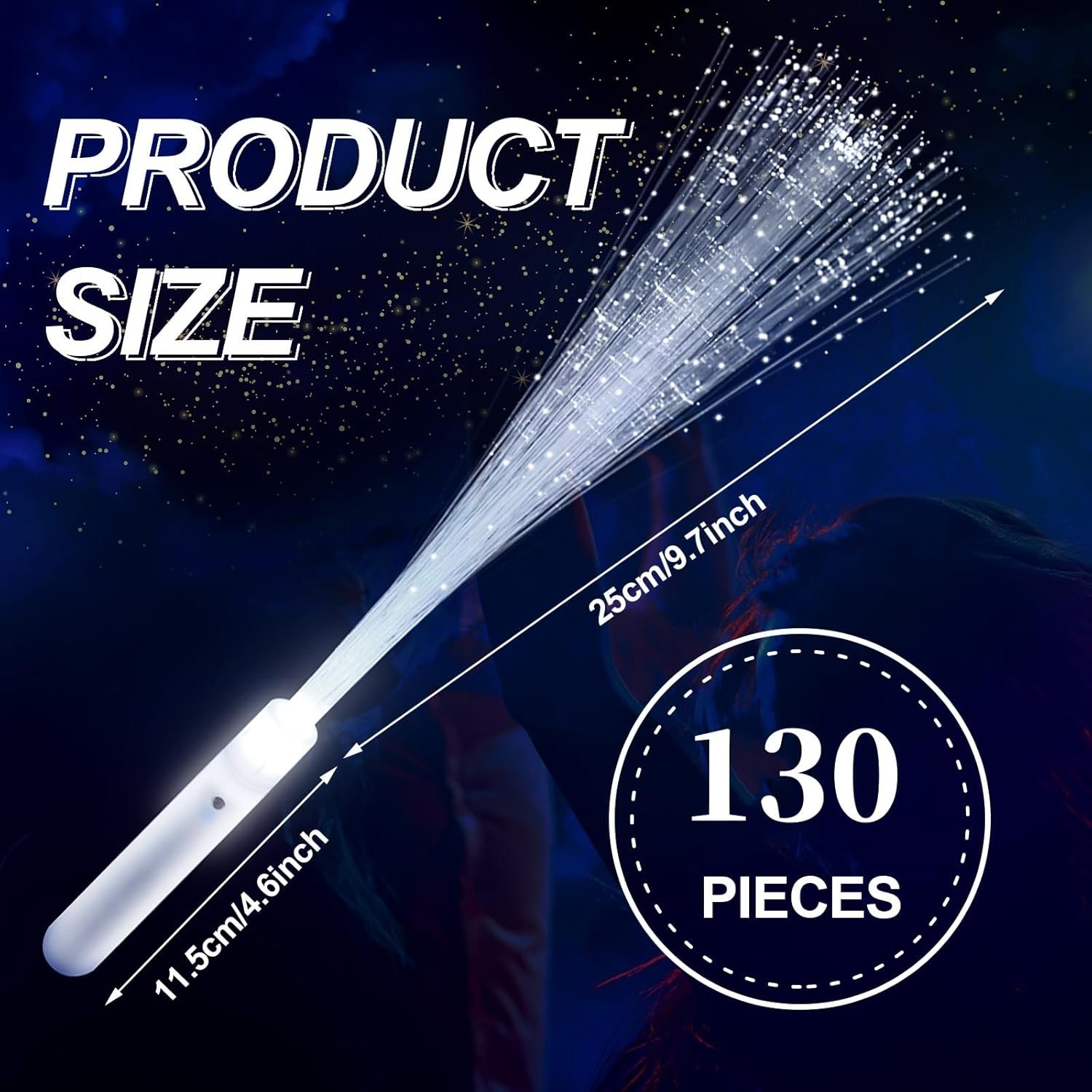 Wholesale 130 PCS Fiber Optic Wands White Glow Stick LED Sparklers Fireworks Light Rod Party Favor Flashing Sticks 3 Light Modes Dance Floor Props Interior Decor Supplier