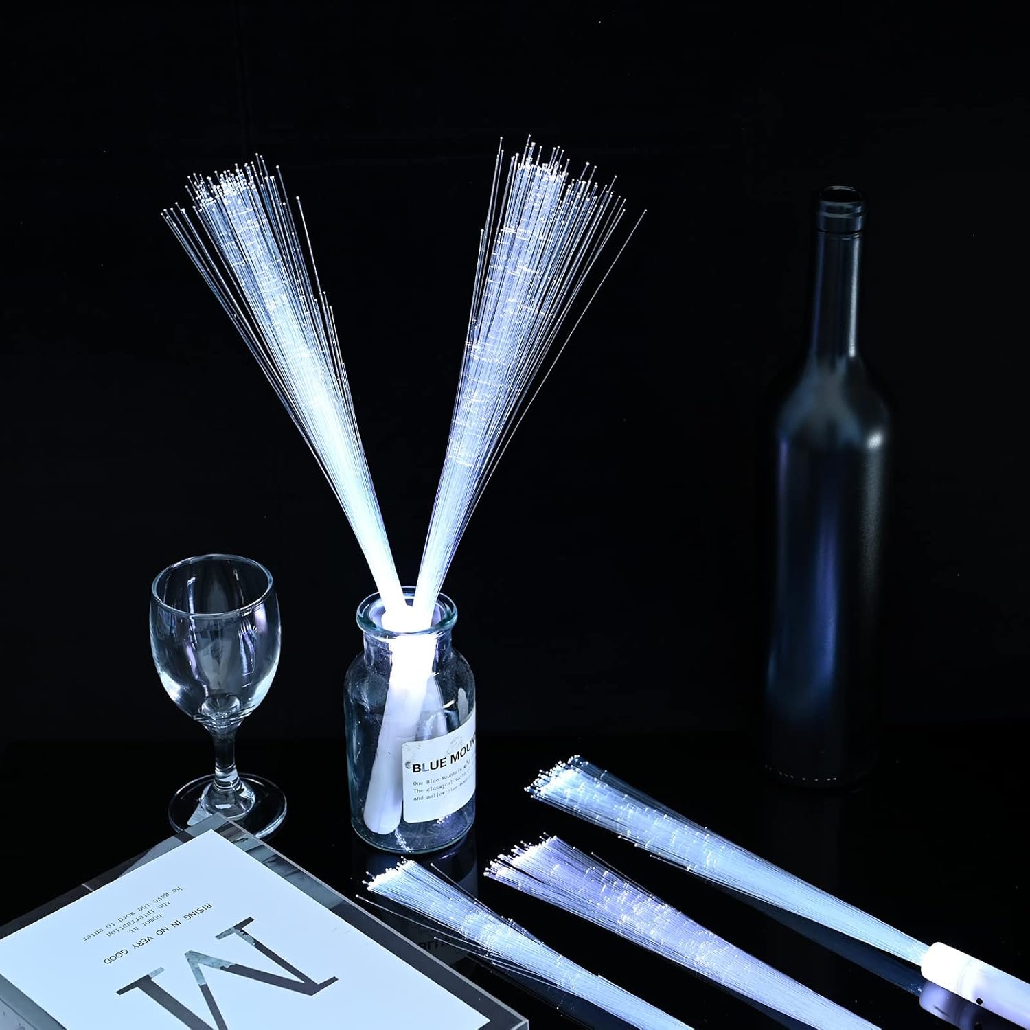 Wholesale 130 PCS Fiber Optic Wands White Glow Stick LED Sparklers Fireworks Light Rod Party Favor Flashing Sticks 3 Light Modes Dance Floor Props Interior Decor Supplier