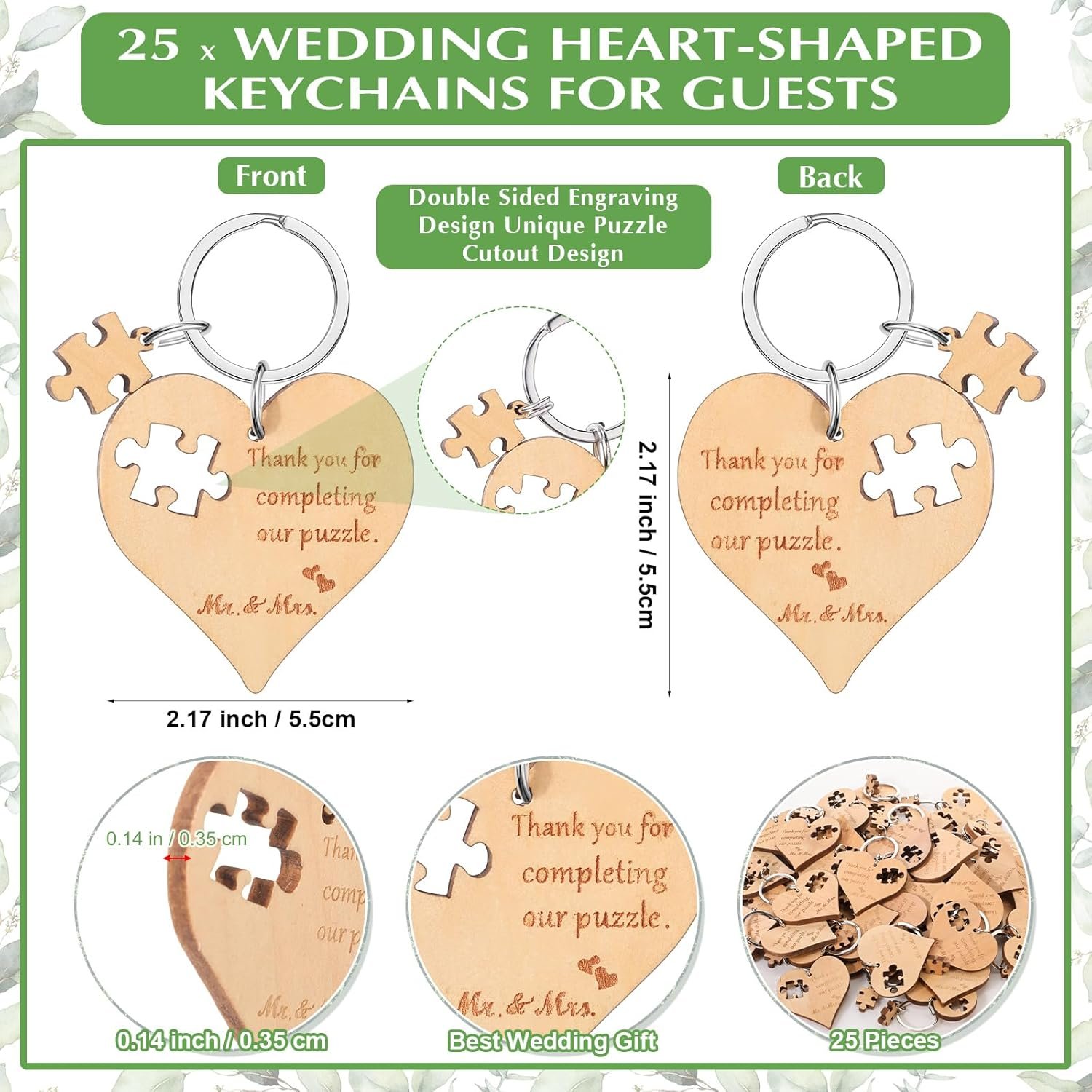 Wholesale 25 Sets Wood Heart Puzzle Keychain Cards and Gift Bags Rustic Wedding Favors for Guests Supplier Wholesale 25 Sets Wood Heart Puzzle Keychain Cards and Gift Bags Rustic Wedding Favors for Guests Supplier