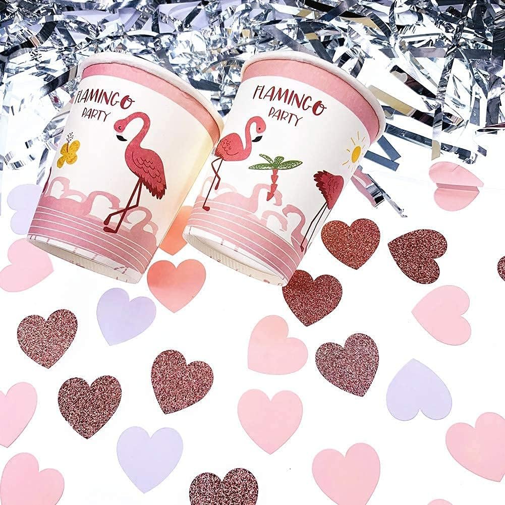 Wholesale Rose Gold Pink Heart Confetti 200pcs Valentine's Day Mothers Day Brunch Engagement Bachelorette Wedding Baby Shower Birthday Party Table Decor Glitter Paper Supplier