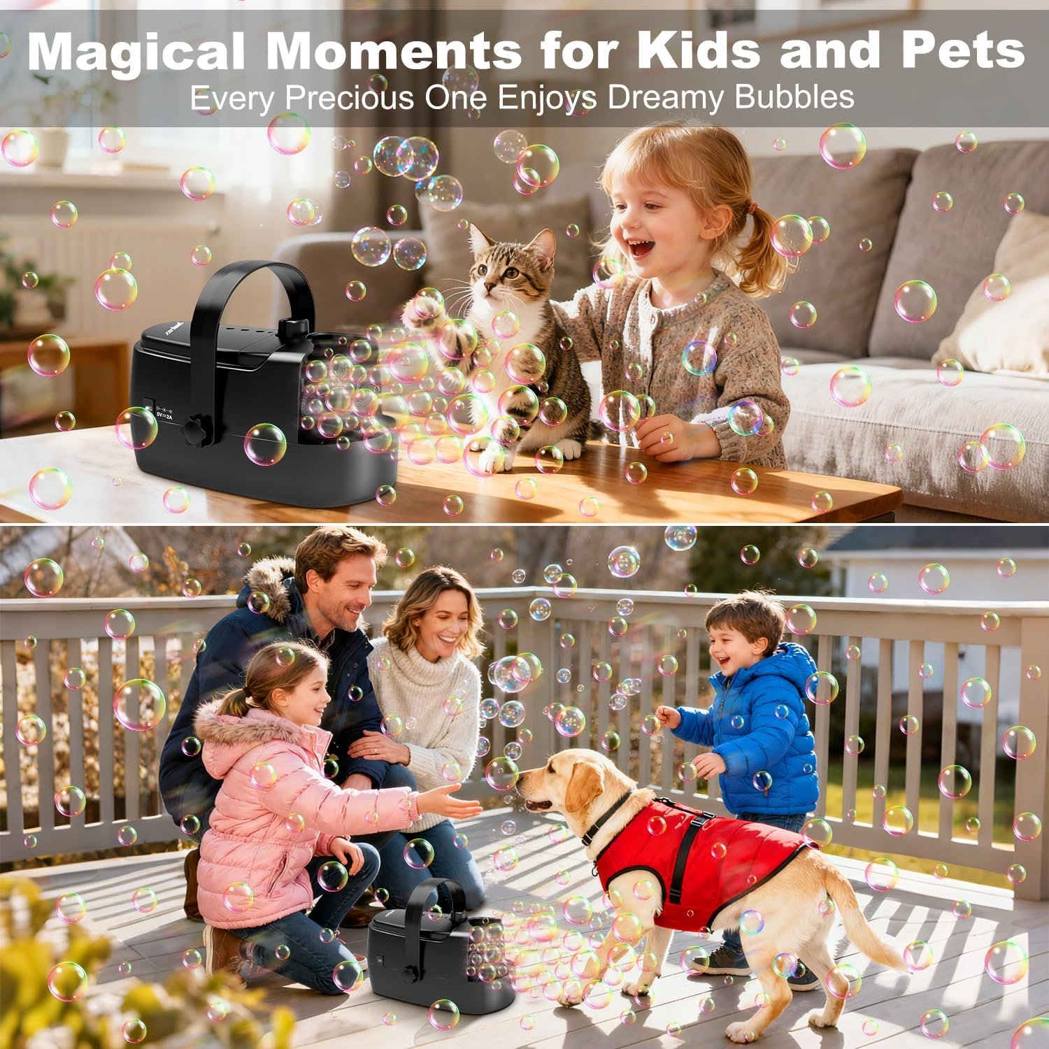 Wholesale Durable Automatic Bubble Machine 18000+ Big Bubbles Per Minute for Kids Toddlers Plug-in or Battery Operated Indoor Outdoor Parties Supplier