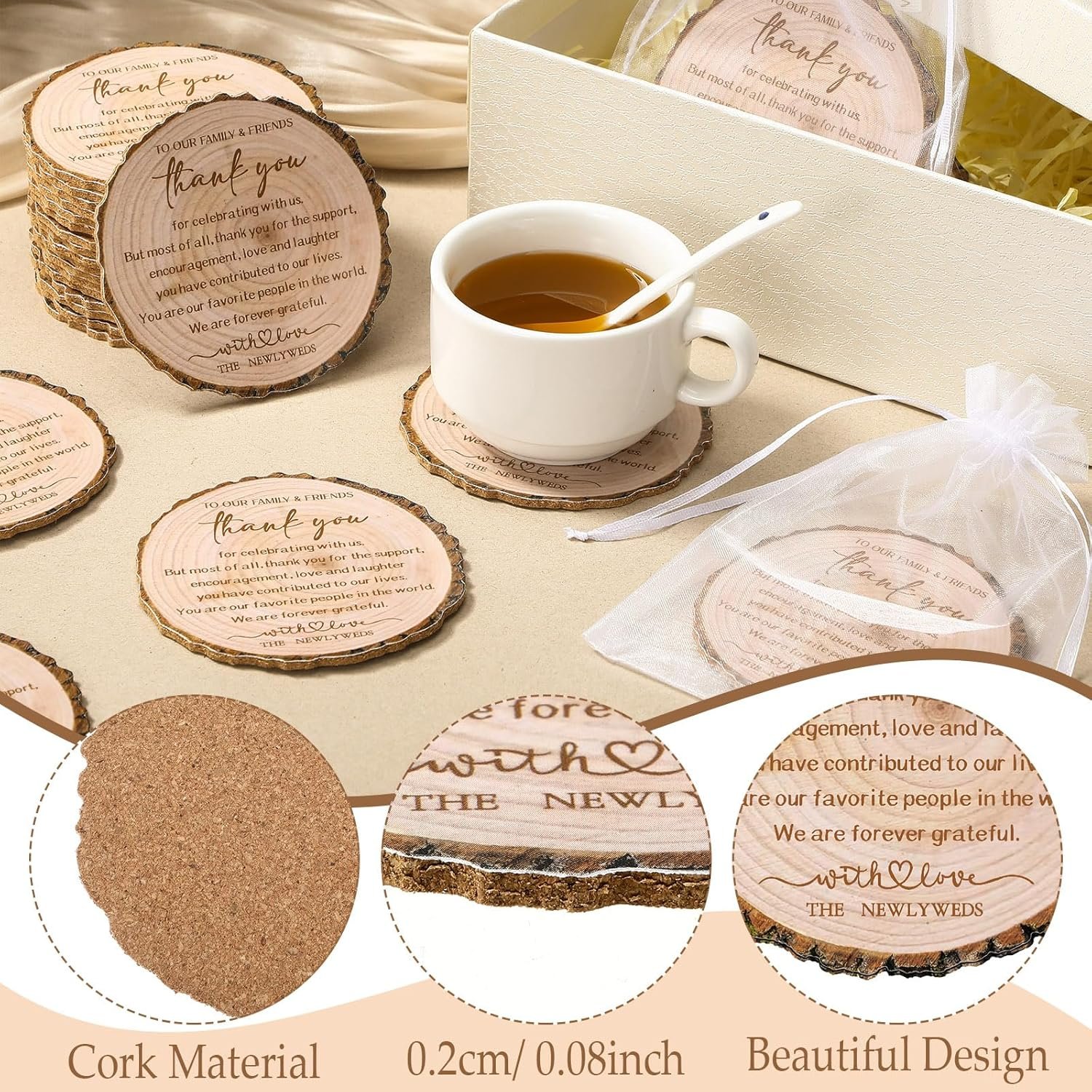 Wholesale 200 Pcs Bulk Cork Coasters Wedding Favors Rustic Tree Bark Thank You Party Decor Bridal Shower Gifts Supplier Wholesale 200 Pcs Bulk Cork Coasters Wedding Favors Rustic Tree Bark Thank You Party Decor Bridal Shower Gifts Supplier