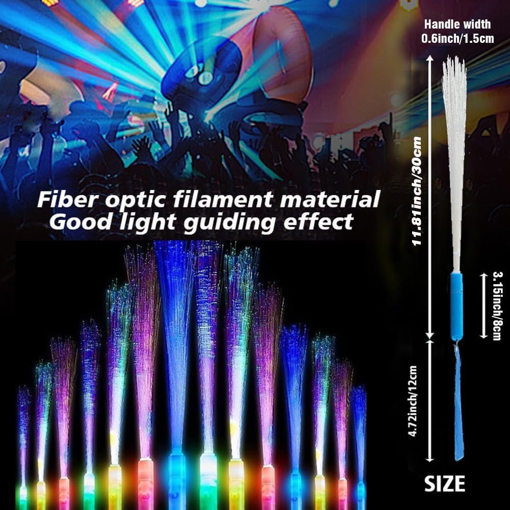 Wholesale Handheld LED Fiber Optic Light Set 3 Variable Frequency Flicker Modes 7 Color Changes for Bar Party Concert Cheering Props 24 PCS Supplier