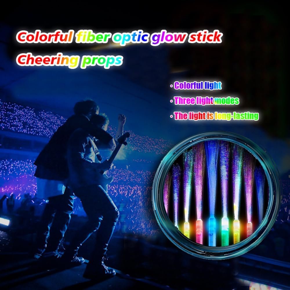 Wholesale Handheld LED Fiber Optic Light Set 3 Variable Frequency Flicker Modes 7 Color Changes for Bar Party Concert Cheering Props 24 PCS Supplier