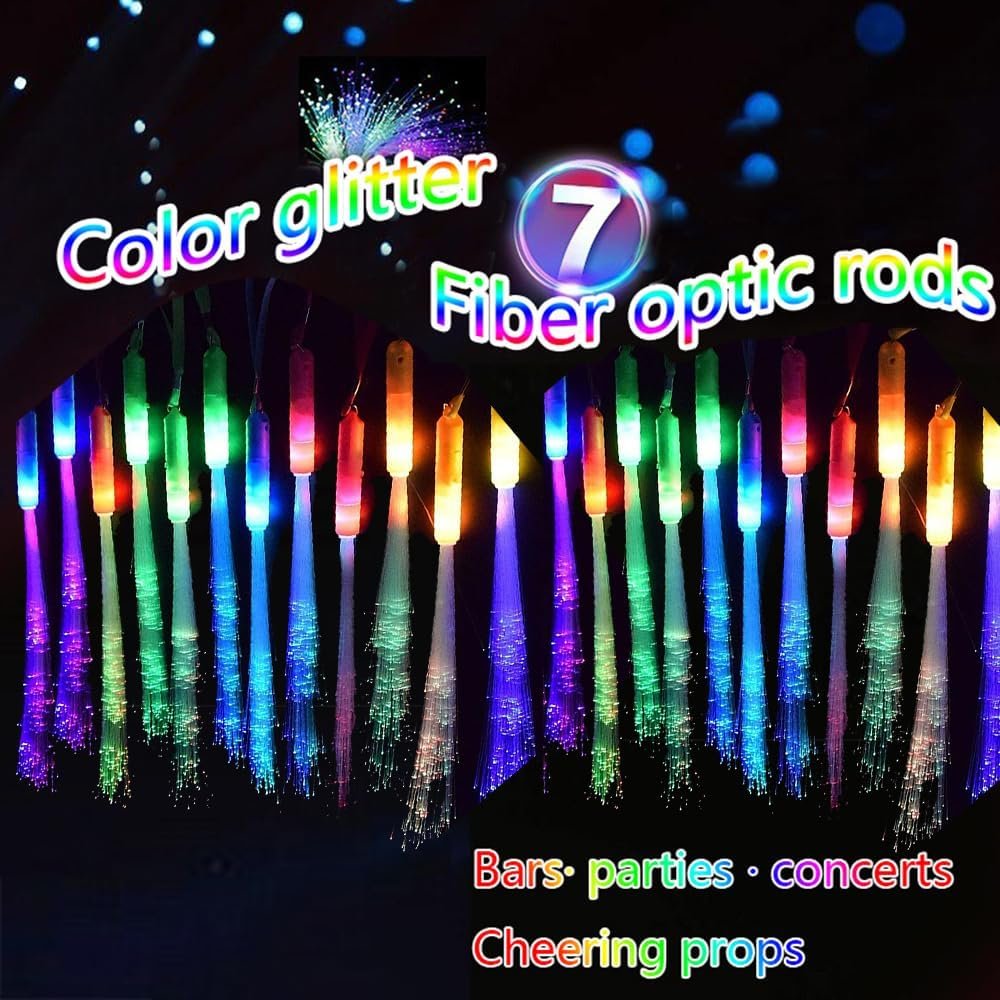 Wholesale Handheld LED Fiber Optic Light Set 3 Variable Frequency Flicker Modes 7 Color Changes for Bar Party Concert Cheering Props 24 PCS Supplier