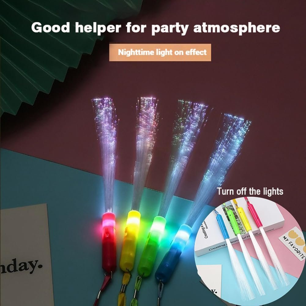 Wholesale Handheld LED Fiber Optic Light Set 3 Variable Frequency Flicker Modes 7 Color Changes for Bar Party Concert Cheering Props 24 PCS Supplier