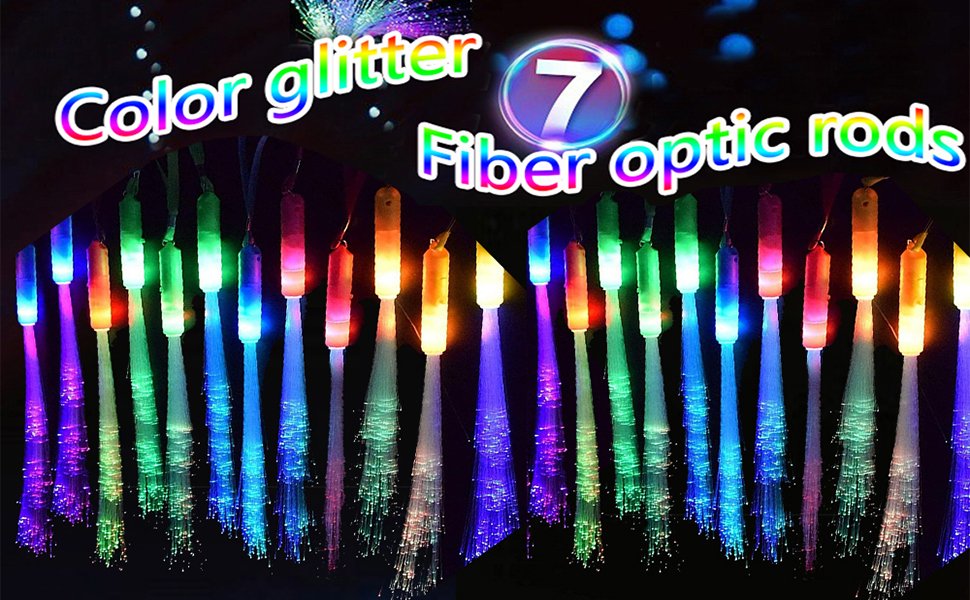 Wholesale Handheld LED Fiber Optic Light Set 3 Variable Frequency Flicker Modes 7 Color Changes for Bar Party Concert Cheering Props 24 PCS Supplier