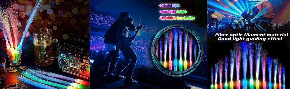 Wholesale Handheld LED Fiber Optic Light Set 3 Variable Frequency Flicker Modes 7 Color Changes for Bar Party Concert Cheering Props 24 PCS Supplier