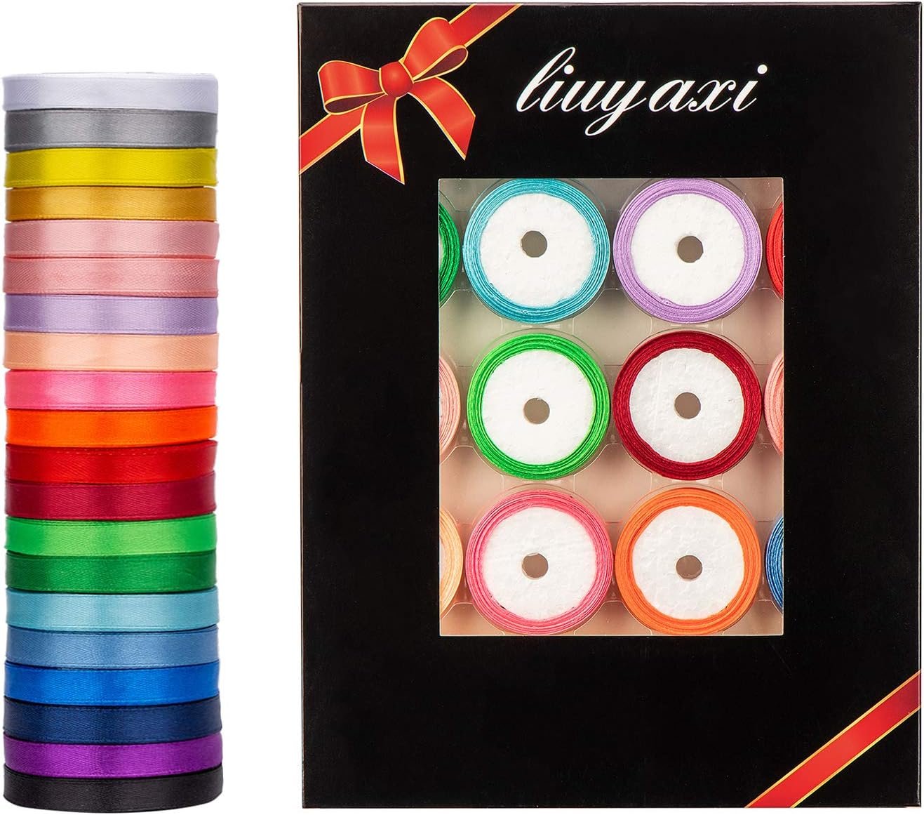 Wholesale 20 Colors 100 Yard Satin Ribbon Rolls 2/5