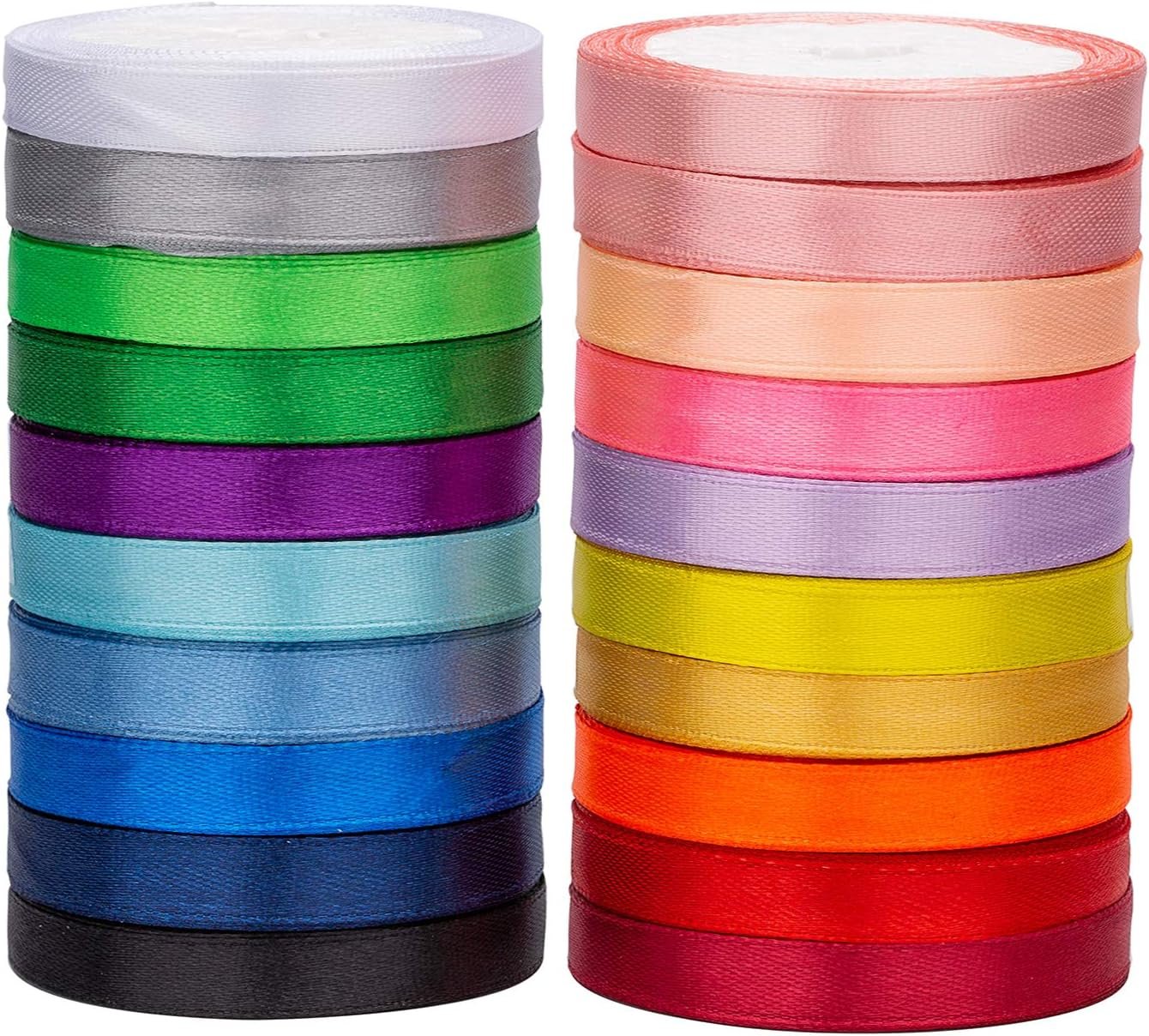 Wholesale 20 Colors 100 Yard Satin Ribbon Rolls 2/5
