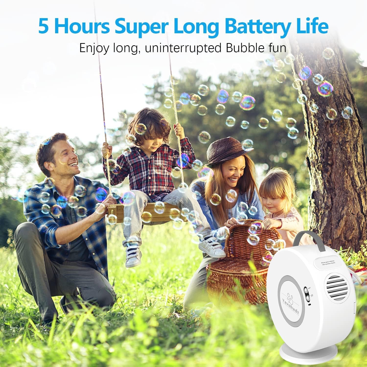 Wholesale Rechargeable Automatic Bubble Machine 90° 360° Rotatable for Kids Toddlers Portable Electric Bubble Blower Toy Outdoor Wedding Party Gifts 3-8 Years Supplier