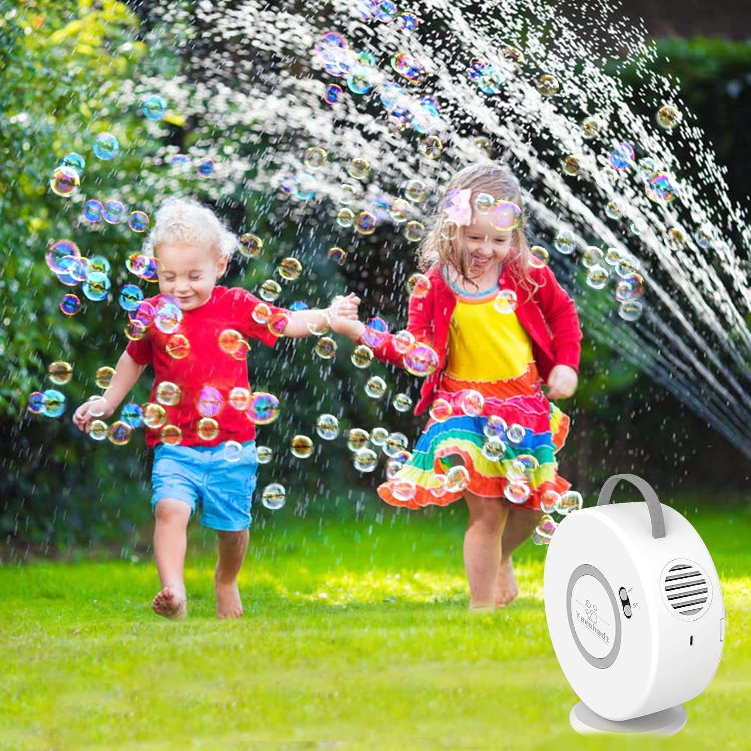 Wholesale Rechargeable Automatic Bubble Machine 90° 360° Rotatable for Kids Toddlers Portable Electric Bubble Blower Toy Outdoor Wedding Party Gifts 3-8 Years Supplier