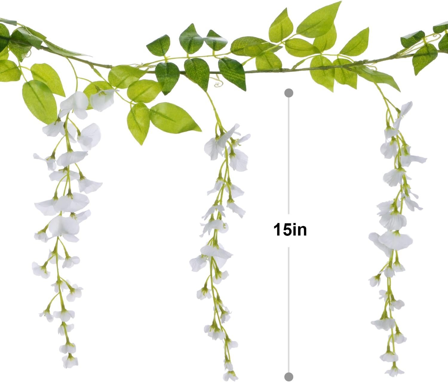 Wholesale 4Pcs Total 28.8ft White Wisteria Artificial Flowers Garland Silk Hanging Vine for Home Garden Outdoor Wedding Arch Floral Decor Supplier