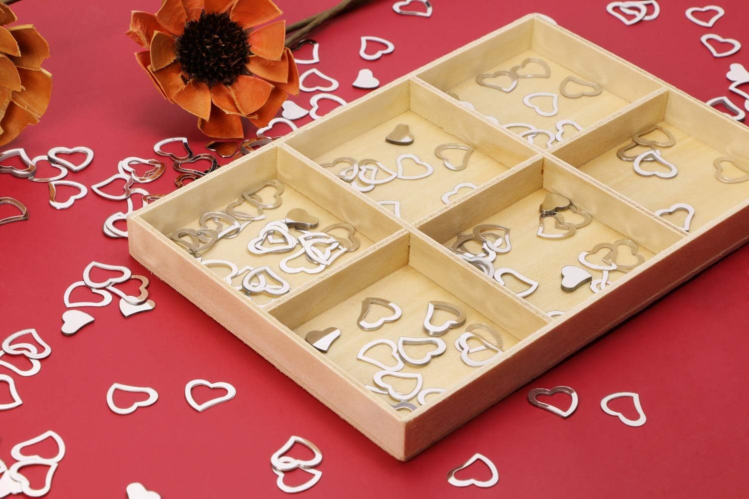 Wholesale 1200Pcs Silver Heart Shaped Glitter Confetti Wedding Party Table Decoration Supplier