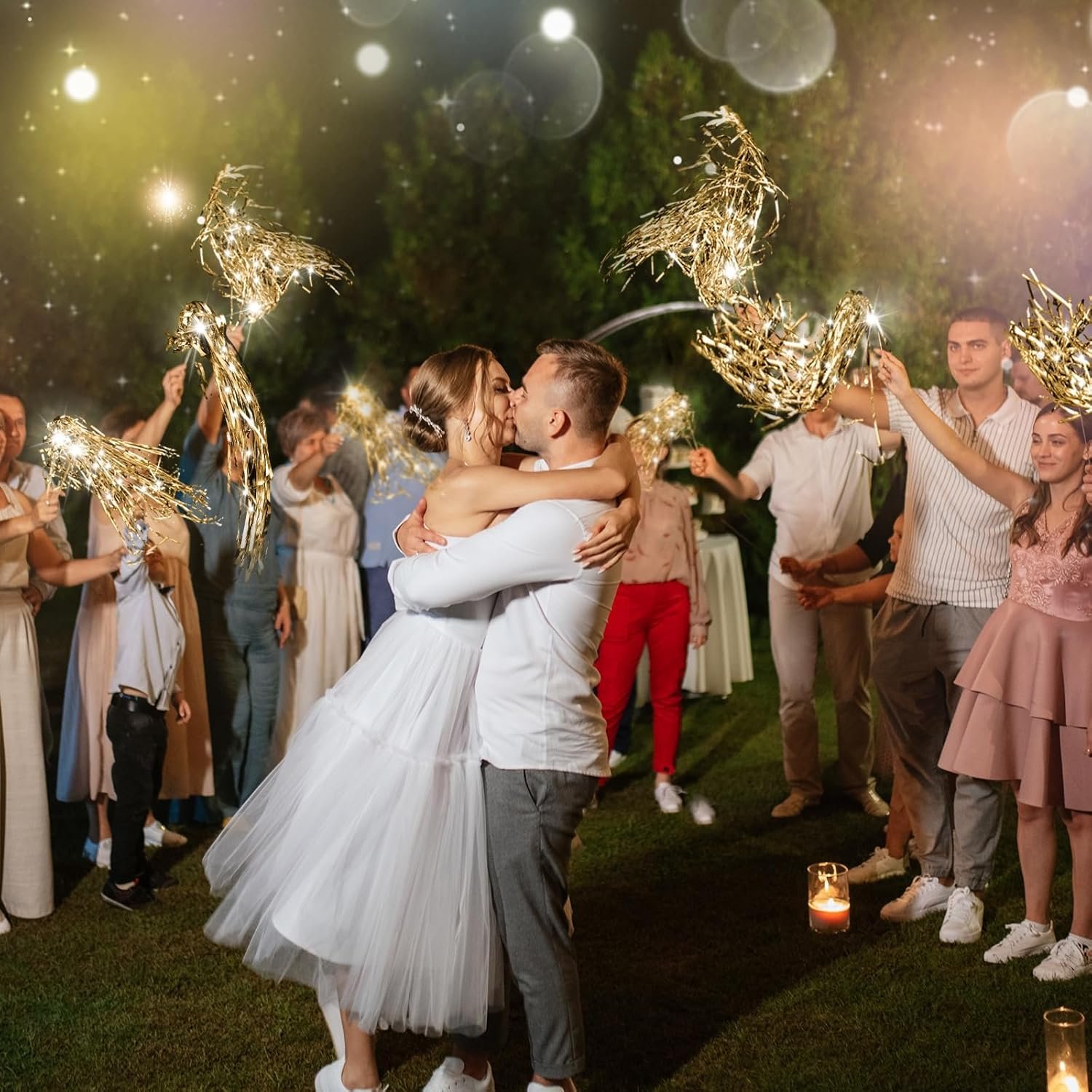 Wholesale 100 Pcs LED Lighted Tinsel Wedding Wands Streamers Sparklers Champagne for Wedding Send-Off Exits Birthday Party Props Favors Supplier Wholesale 100 Pcs LED Lighted Tinsel Wedding Wands Streamers Sparklers Champagne for Wedding Send-Off Exits Birthday Party Props Favors Supplier