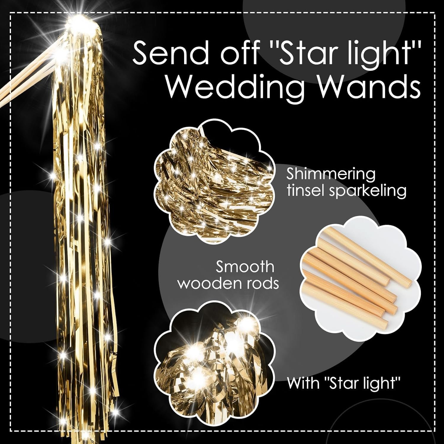 Wholesale 100 Pcs LED Lighted Tinsel Wedding Wands Streamers Sparklers Champagne for Wedding Send-Off Exits Birthday Party Props Favors Supplier Wholesale 100 Pcs LED Lighted Tinsel Wedding Wands Streamers Sparklers Champagne for Wedding Send-Off Exits Birthday Party Props Favors Supplier