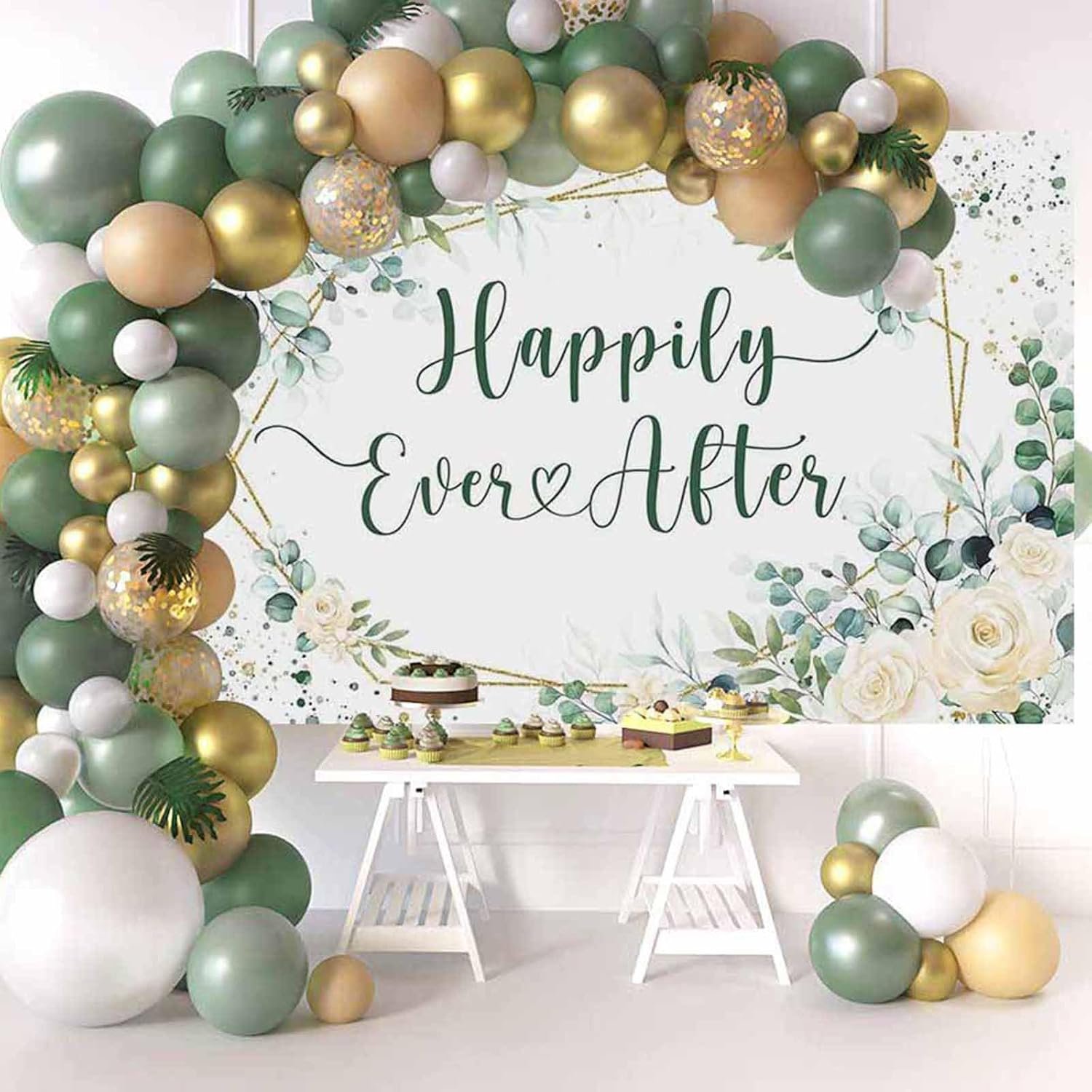 Wholesale Happily Ever After Backdrop Banner Wedding Bridal Shower Party Decorations White Floral Green Leaves Photography Background Photo Props Supplier Wholesale Happily Ever After Backdrop Banner Wedding Bridal Shower Party Decorations White Floral Green Leaves Photography Background Photo Props Supplier
