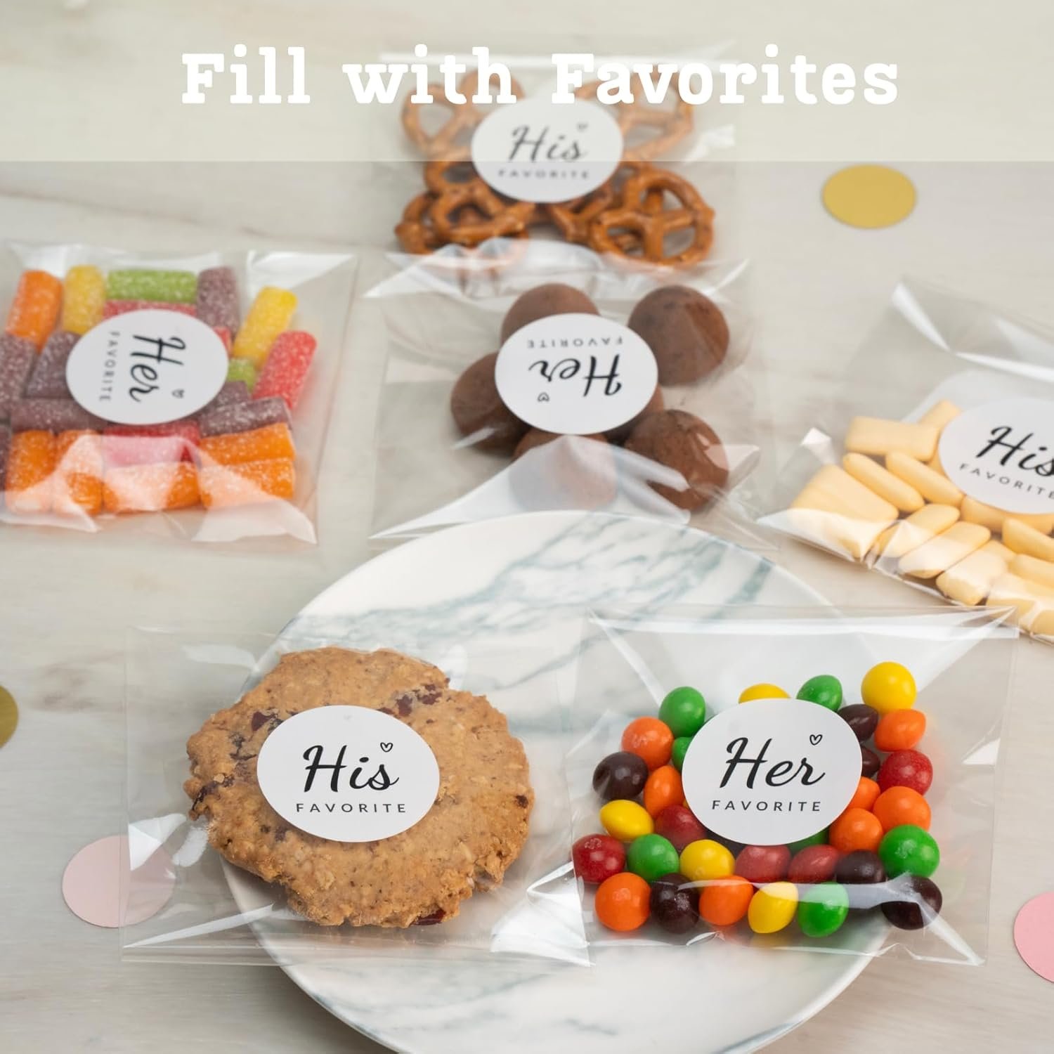 Wholesale His Favorite Her Favorite Stickers (50+50) with 100 Clear Gift Bags Wedding Party Favors Bridal Shower Engagements Supplier Wholesale His Favorite Her Favorite Stickers (50+50) with 100 Clear Gift Bags Wedding Party Favors Bridal Shower Engagements Supplier
