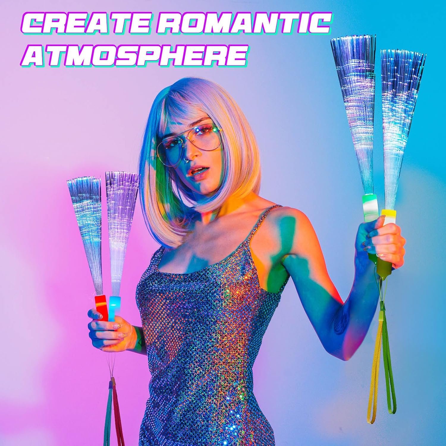 Wholesale 10 Pieces Fiber Optic LED Glow Wands Light Up Flashing Colorful for Wedding Neon Party Favors Vivid Colors Supplier