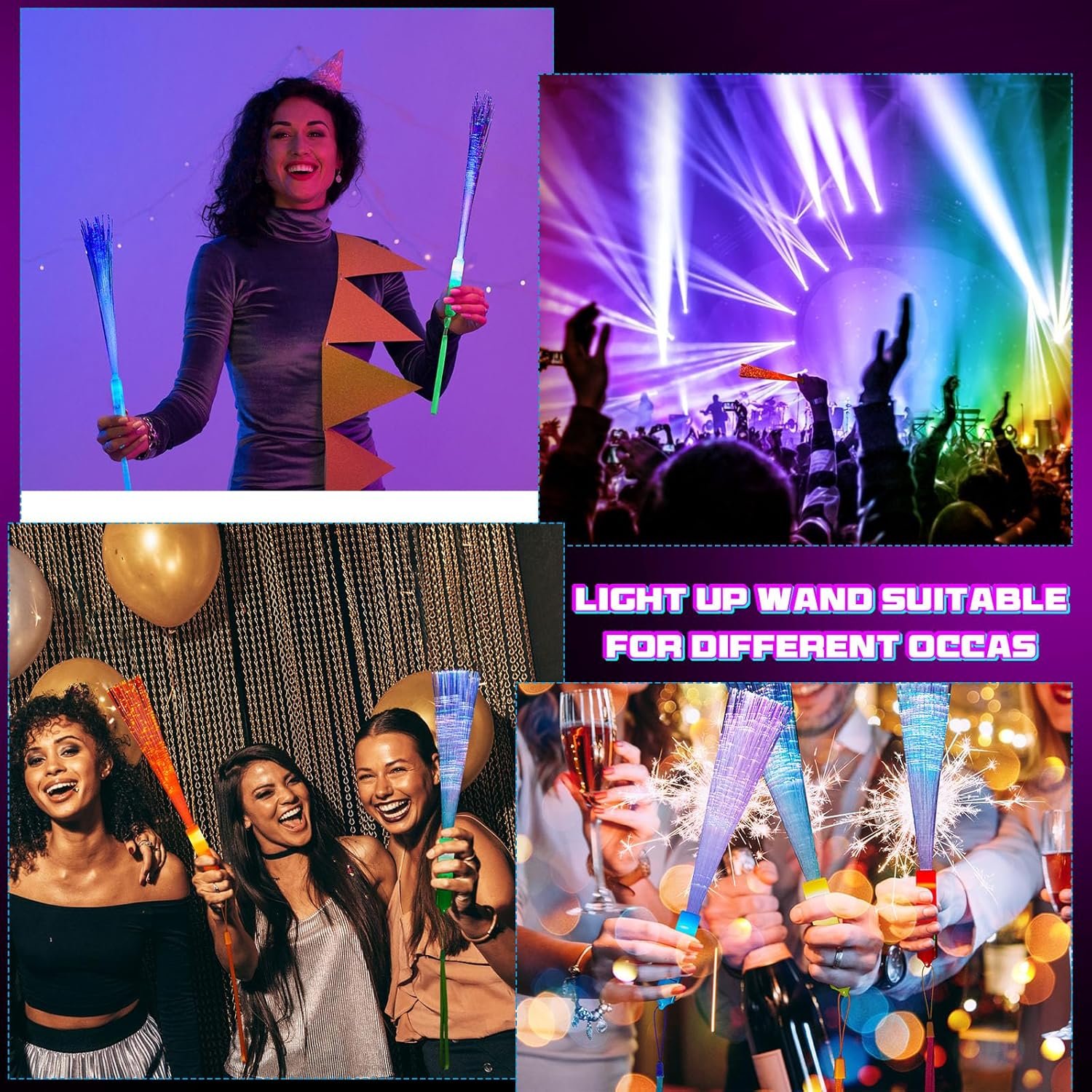 Wholesale 10 Pieces Fiber Optic LED Glow Wands Light Up Flashing Colorful for Wedding Neon Party Favors Vivid Colors Supplier