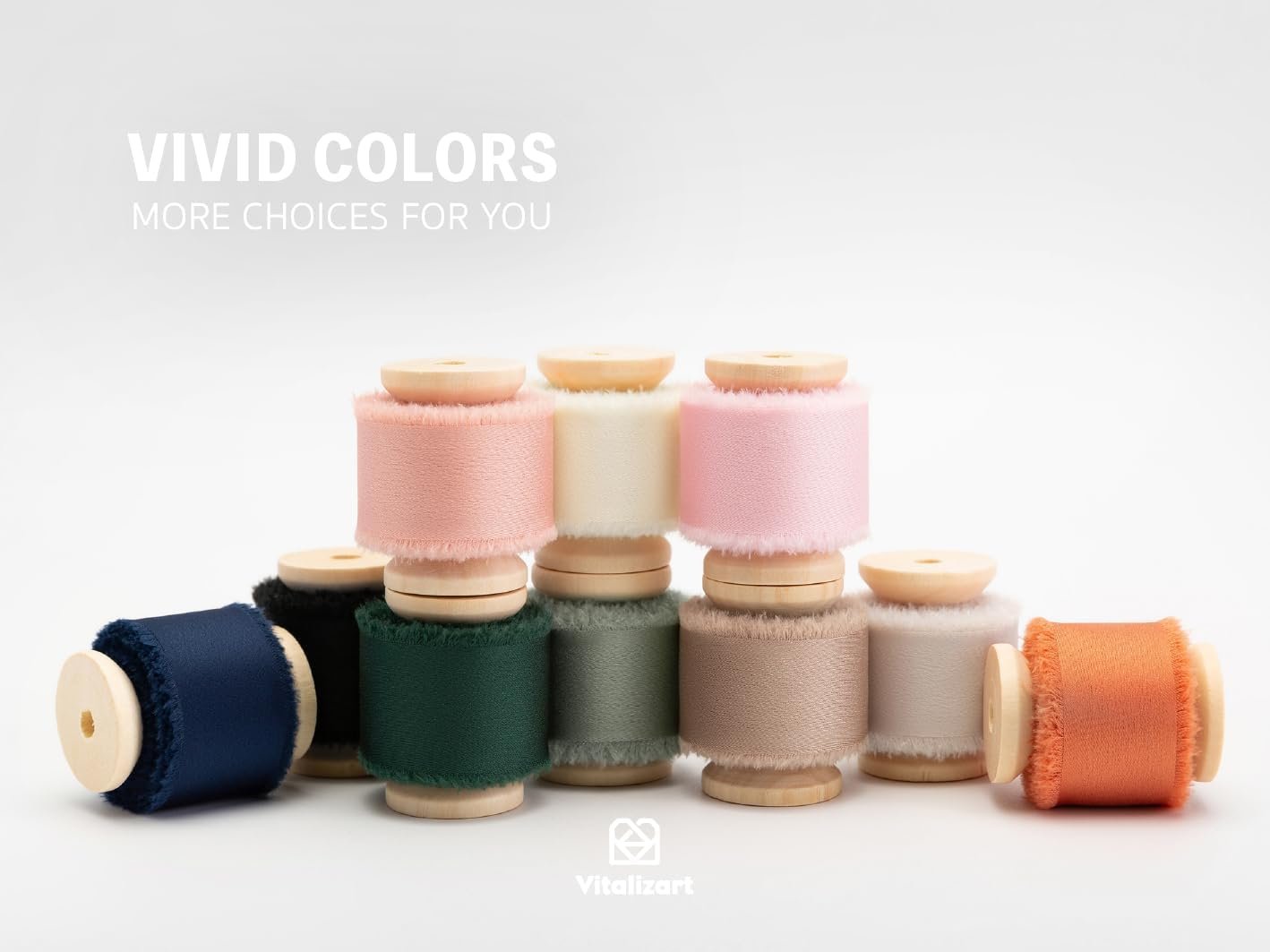 Wholesale 1 Inch x 15 Yard Silk Satin Handmade Frayed Ribbon Champagne & Nude Wooden Spool for Gift Wrapping Baby Shower Wedding Bridal Bouquets Holiday Decor Light Brown Supplier