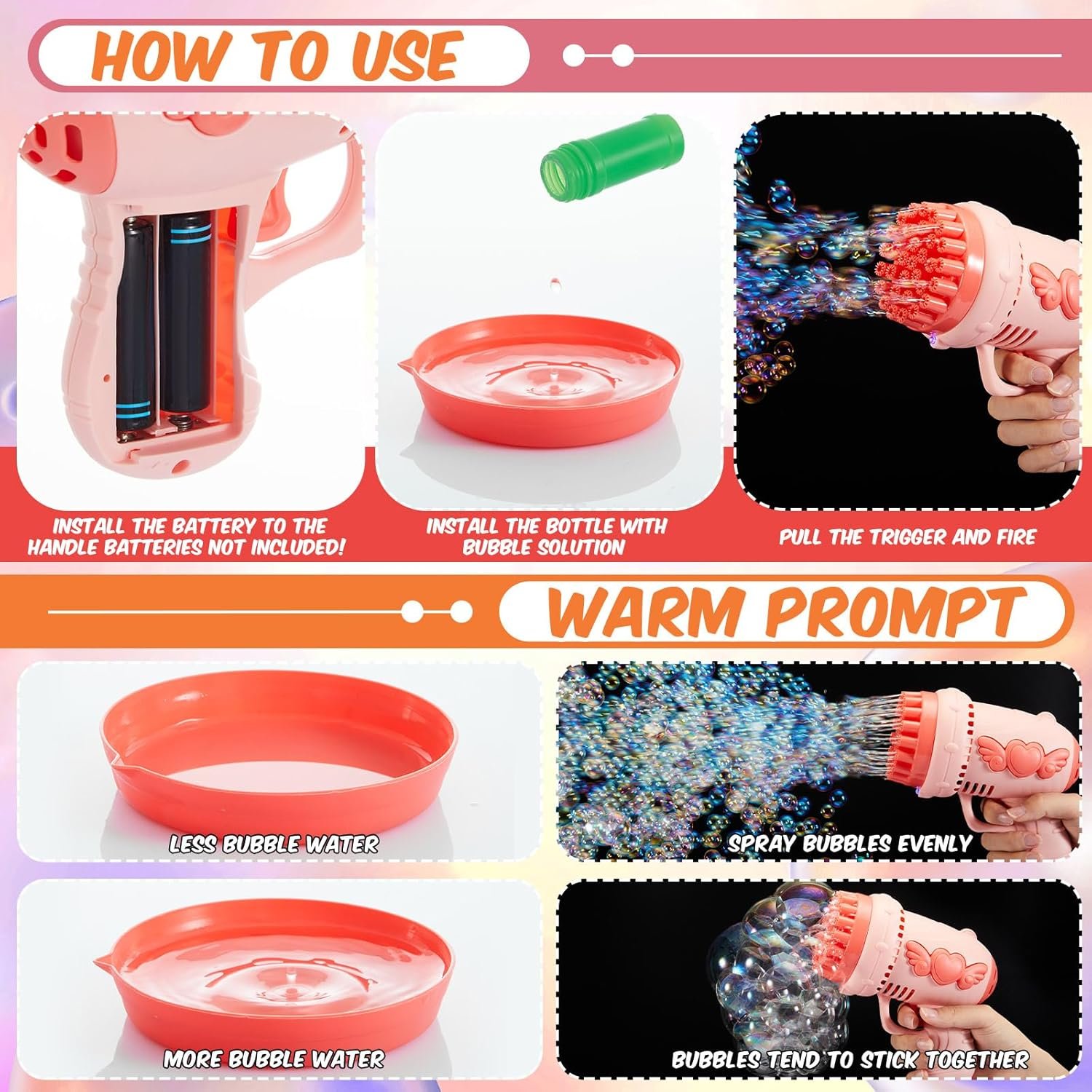 Wholesale 8 Pack 32-Hole Wedding Bubble Guns with Lights Bubble Solution Bottles Romantic Outdoor Ceremony Party Favors Photo Props Green Pink Supplier