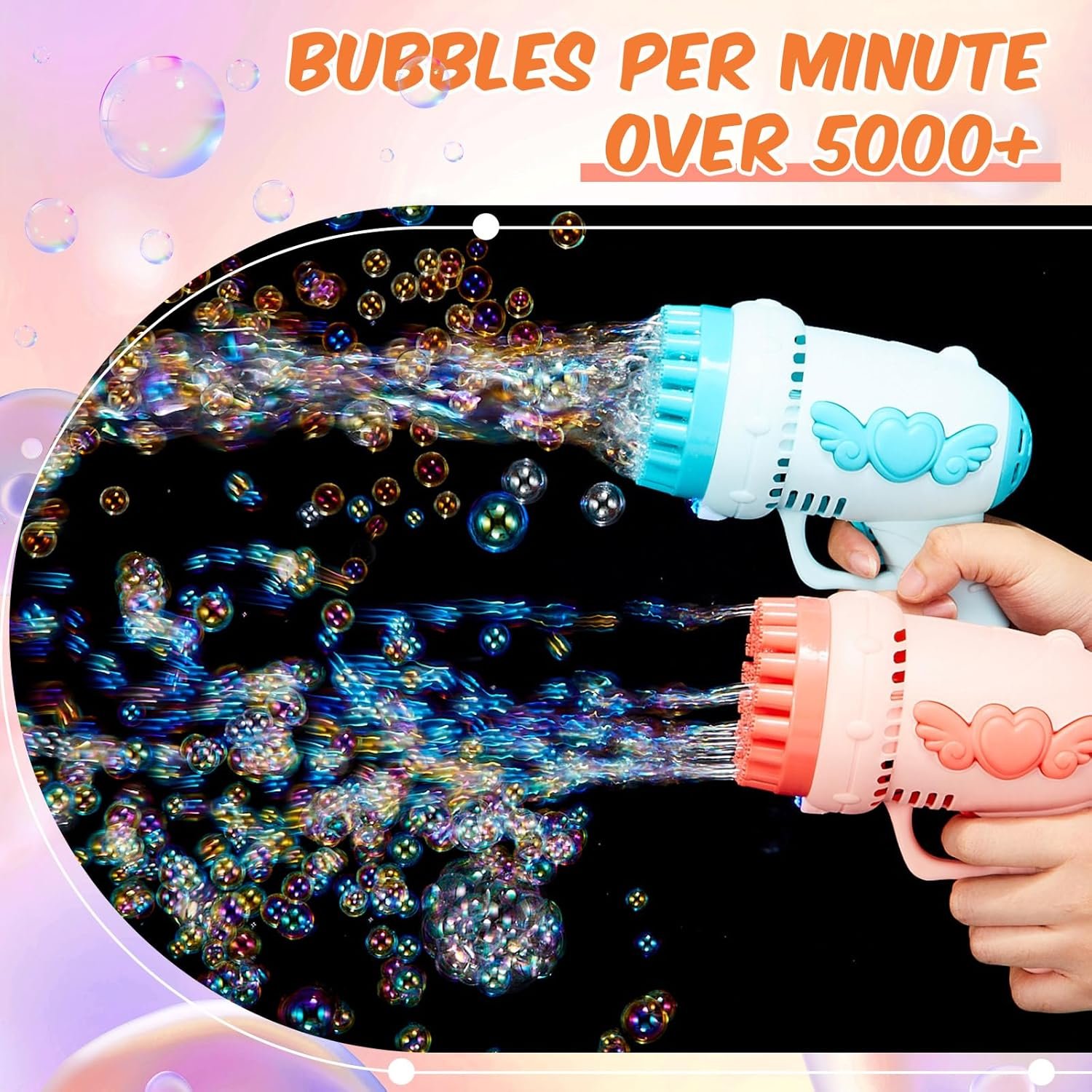 Wholesale 8 Pack 32-Hole Wedding Bubble Guns with Lights Bubble Solution Bottles Romantic Outdoor Ceremony Party Favors Photo Props Green Pink Supplier